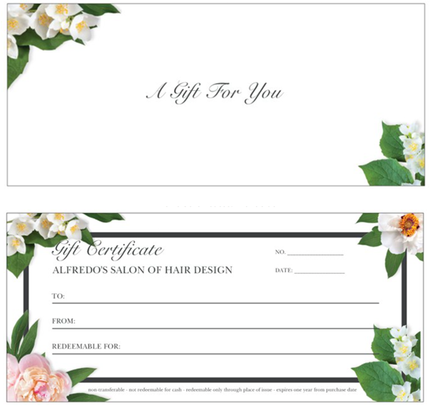 Spring Flowers Gift Certificate Spring Flowers Gift Certificate