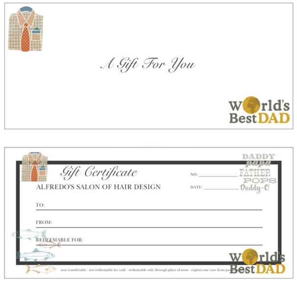 Father's Day Gift Certificates